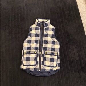 Checkered Puffer Vest with Pockets